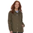 Women's Rock & Republic&reg; Camo Cuff Utility Jacket, Size: Medium, Dark Green
