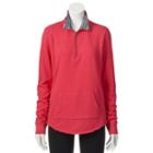 Juniors' So&reg; Quarter-zip Mockneck Fleece Jacket, Kids Unisex, Size: Small, Dark Pink