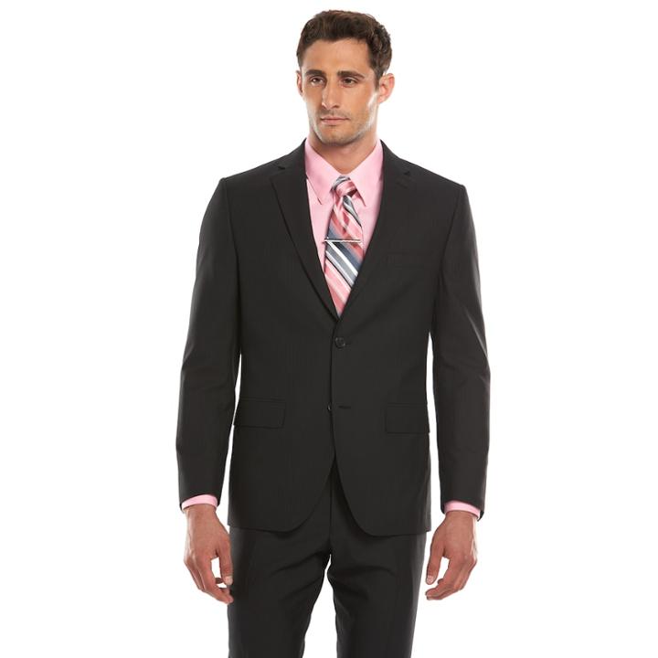 Men's Savile Row Modern-fit Black Suit Jacket, Size: 40 Long