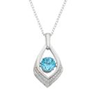 Blue Topaz & Diamond Accent Sterling Silver Pendant Necklace, Women's, Size: 16