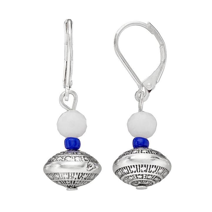 Dana Buchman Geometric Textured Bead Nickel Free Drop Earrings, Women's, Multicolor