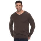Big & Tall Croft & Barrow&reg; True Comfort Classic-fit Easy-care V-neck Sweater, Men's, Size: 2xb, Dark Brown