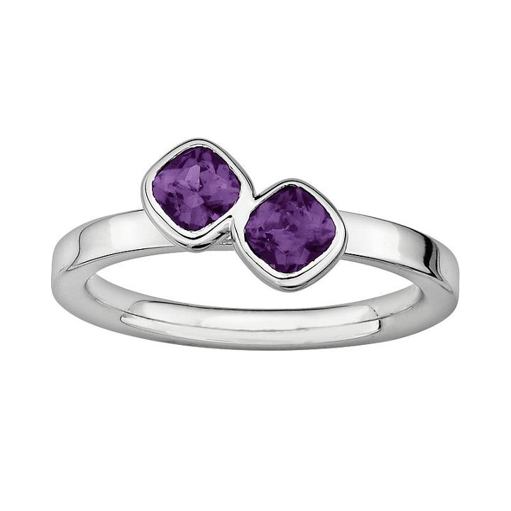 Stacks And Stones Sterling Silver Amethyst Stack Ring, Women's, Size: 6, Purple