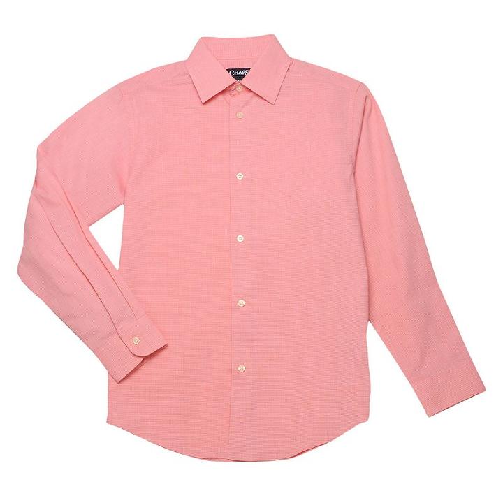 Boys 8-20 Chaps Houndstooth Button-down Shirt, Boy's, Size: 10-12, Med Orange
