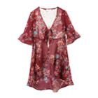 Girls 7-16 Speechless Floral Kimono With Necklace, Size: Xl, Med Red