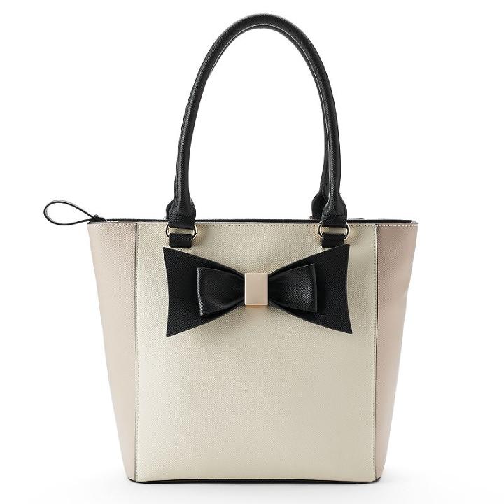 Apt. 9&reg; Brooklyn Bow Tote, Women's, White Oth