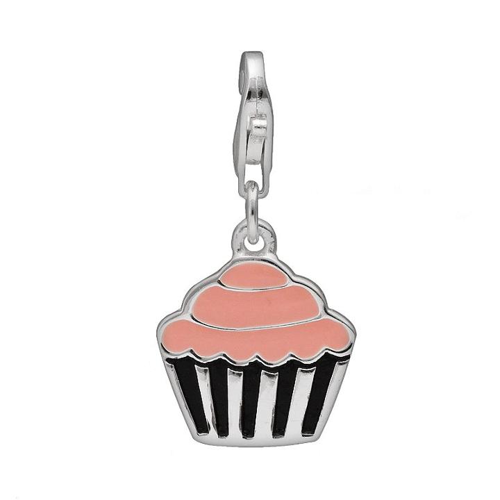 Personal Charm Sterling Silver Cupcake Charm, Women's, Grey