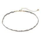 Lc Lauren Conrad Braided Ball Chain Choker Necklace, Women's, Grey