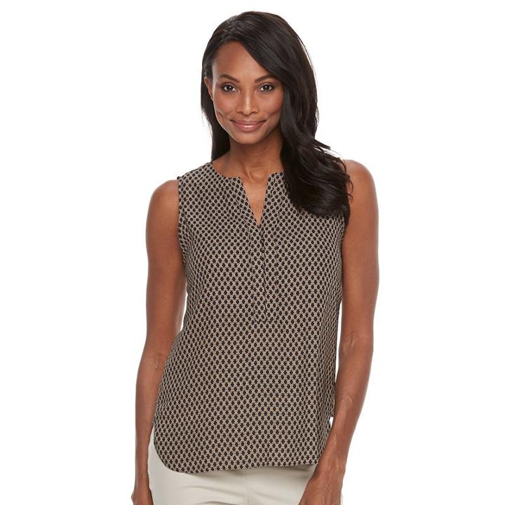 Women's Dana Buchman Crepe Sleeveless Blouse, Size: Xs, Med Beige