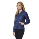 Women's Heat Keep Down Puffer Bomber Jacket, Size: Small, Blue Other