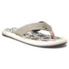 Men's Dockers Palm Tree Flip-flop Sandals, Size: Medium, Beig/green (beig/khaki)