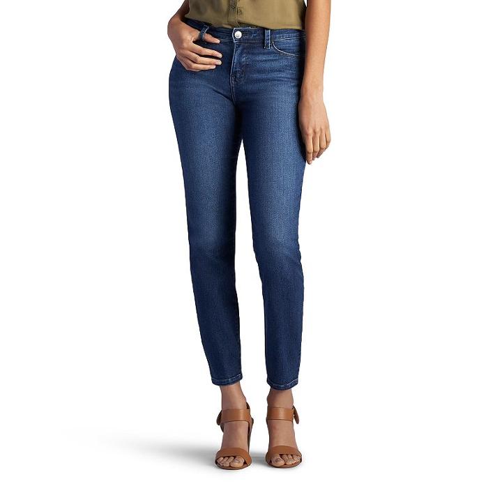 Women's Lee Ana Modern Series Skinny Ankle Jeans, Size: 10 Avg/reg, Dark Blue
