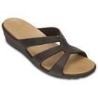 Crocs Sanrah Women's Strappy Wedge Sandals, Size: 9, Dark Brown