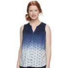 Women's Sonoma Goods For Life&trade; Printed Tank, Size: Xs, Dark Blue