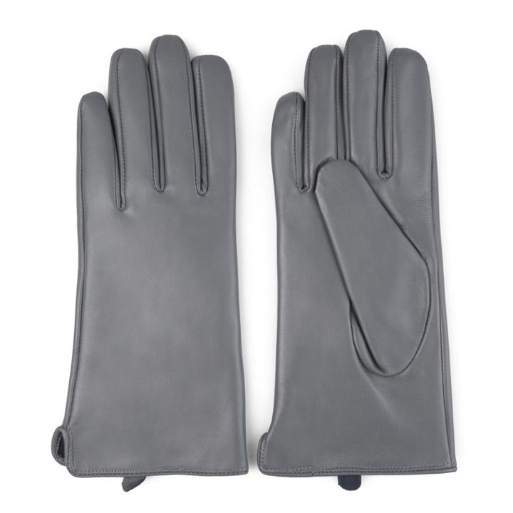 Women's Journee Collection Leather Lined Gloves, Size: Small, Grey