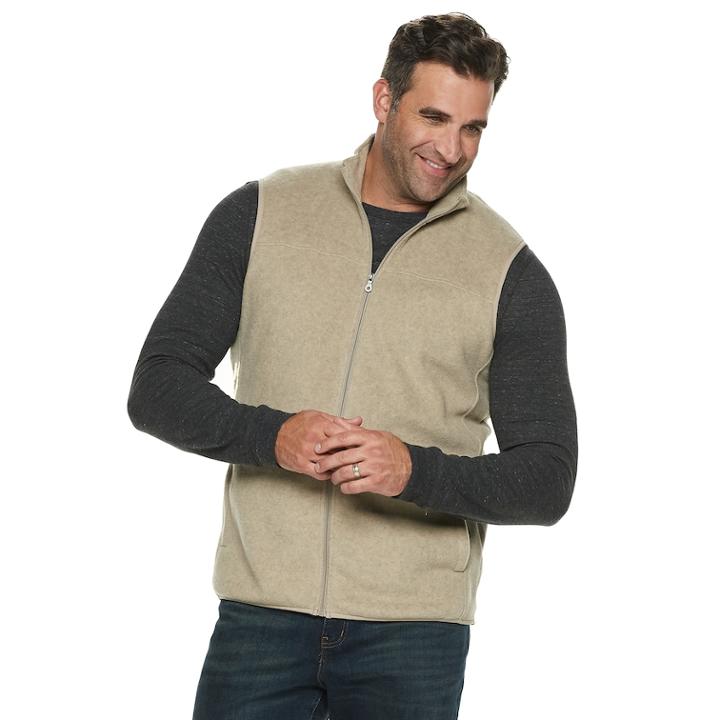 Big & Tall Croft & Barrow&reg; Classic-fit Arctic Fleece Vest, Men's, Size: Xxl Tall, Dark Beige