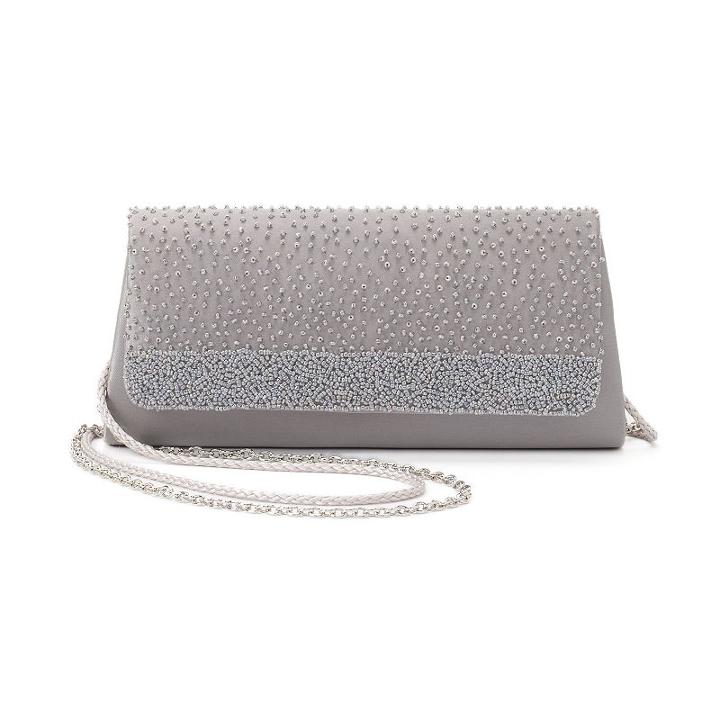 Lenore By La Regale Beaded Flap Clutch, Women's, Silver