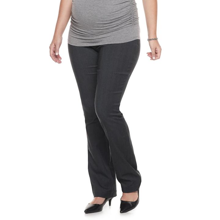 Maternity A:glow Full Belly Panel Bootcut Pants, Women's, Size: 6-mat, Dark Grey