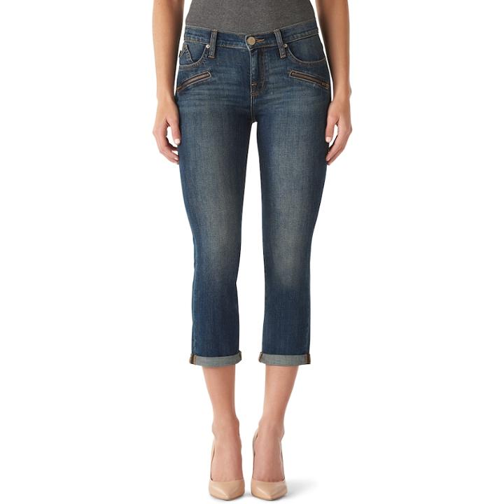 Women's Rock & Republic&reg; Kendall Cuffed Capri Jeans, Size: 12, Med Blue