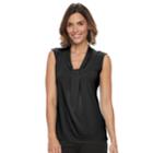 Women's Dana Buchman Knot-front Top, Size: Xs, Black