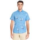 Men's Izod Classic-fit Tropical Button-down Shirt, Size: Medium, Blue