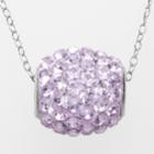 Silver Plated Lavender Crystal Spinner Pendant, Women's, Purple