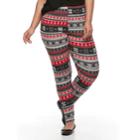 Plus Size French Laundry Winter Printed Legging, Women's, Size: 2xl, Light Red