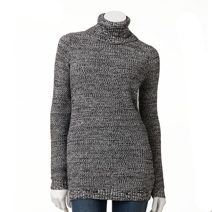 Women's Ab Studio Marled Turtleneck Sweater, Size: Xlrg Av/rg, Multicolor