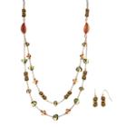Long Beaded Swag Necklace & Drop Earring Set, Women's, Multicolor