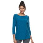 Women's Croft & Barrow&reg; Ballet Neck Top, Size: Medium, Blue