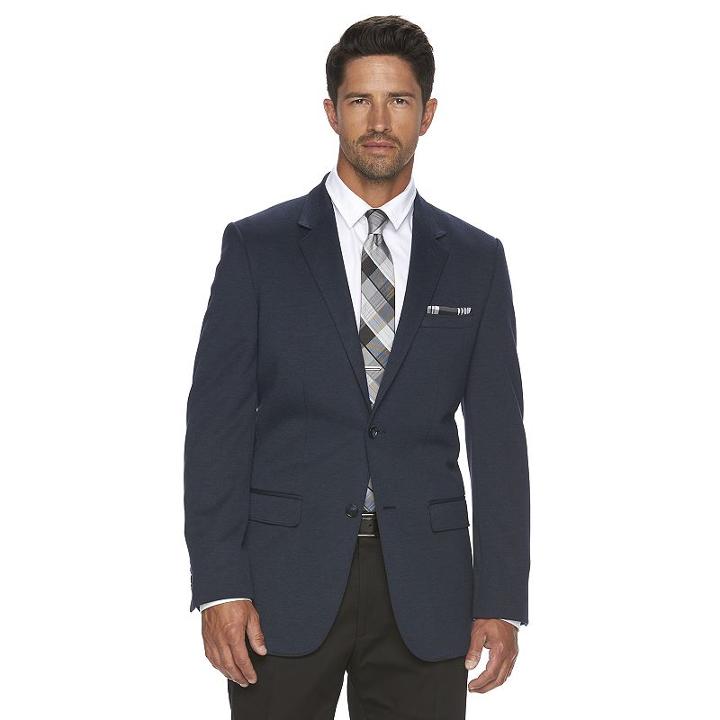 Men's Apt. 9&reg; Slim-fit Stretch Knit Blazer, Size: 40 - Regular, Blue