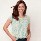 Women's Lc Lauren Conrad Slubbed Palm Foiled Graphic Tee, Size: Large, Light Pink