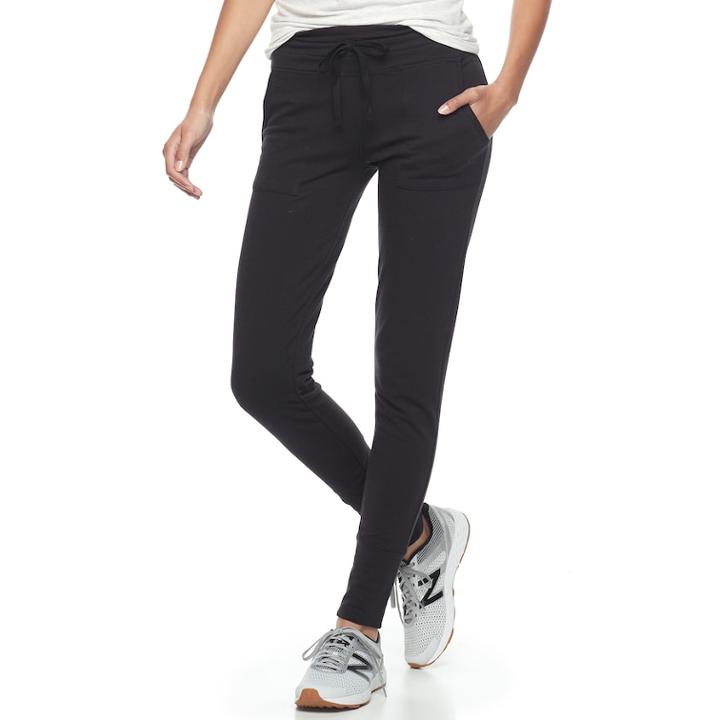 Junior's So® Cuffed Pork Chop Pocket Sweatpant Leggings, Teens, Size: Small, Black