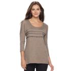 Women's Apt. 9&reg; Embellished Scoopneck Tee, Size: Xl, Dark Beige
