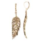 Simply Vera Vera Wang Feather Nickel Free Drop Earrings, Women's, Gold