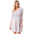 Maternity Pip & Vine By Rosie Pope Wrap Nursing Dress, Women's, Size: S-mat, Grey