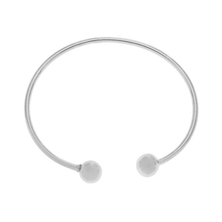 Individuality Beads Sterling Silver Cuff Bracelet, Women's, Grey