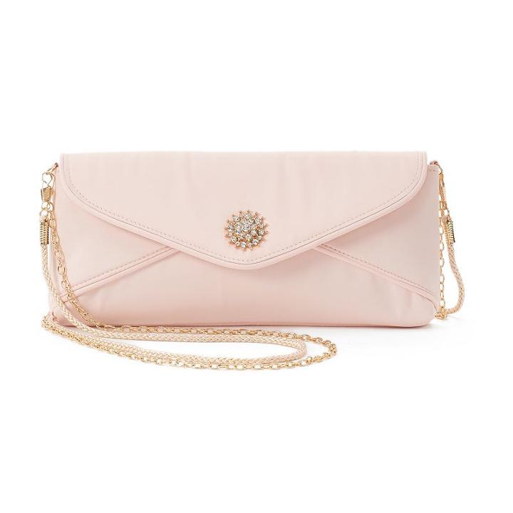 Lenore By La Regale Rhinestone Medallion Envelope Clutch, Women's, Pink