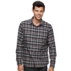 Men's Apt. 9&reg; Modern-fit Plaid Brushed Flannel Button-down Shirt, Size: Small, Red