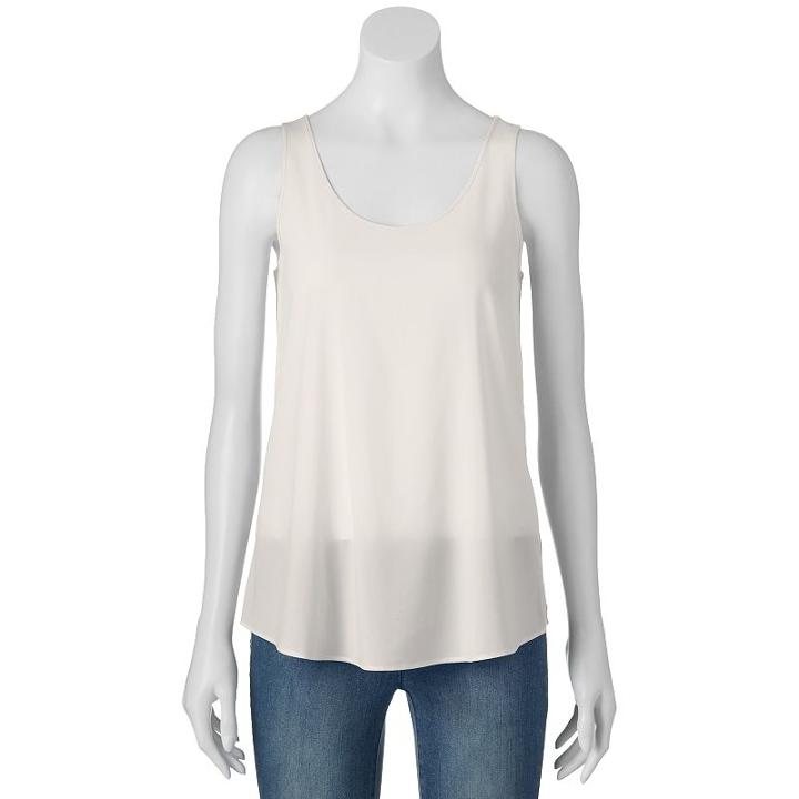 Juniors' Pink Republic High-low Tank Top, Kids Unisex, Size: Medium, Natural
