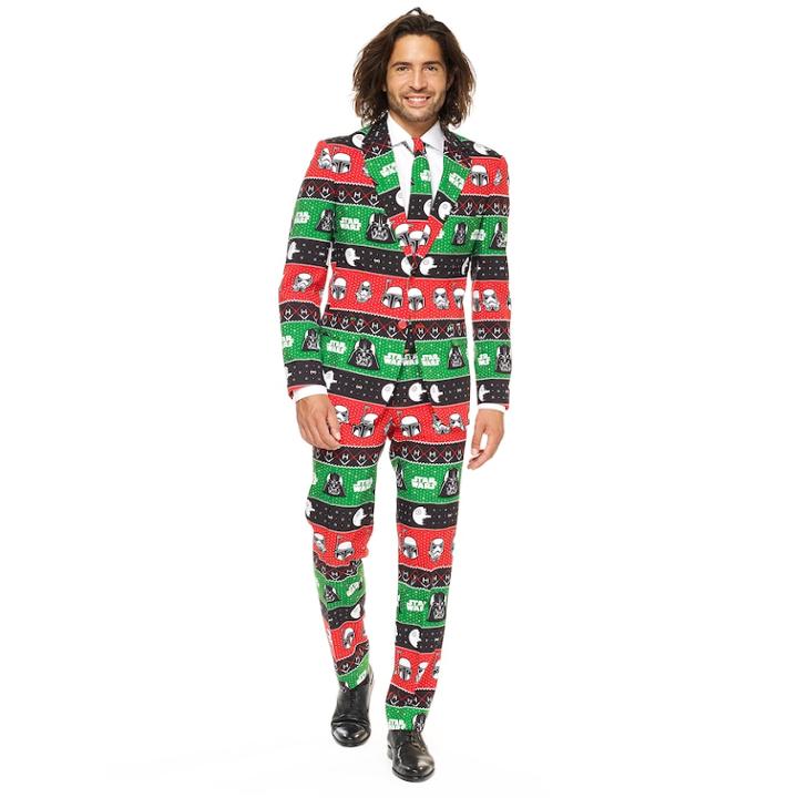 Men's Opposuits Slim-fit Festive Force Star Wars Suit & Tie Set, Size: 38 - Regular, Dark Red