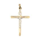 Everlasting Gold 10k Gold Two Tone Crucifix Pendant, Women's, Yellow