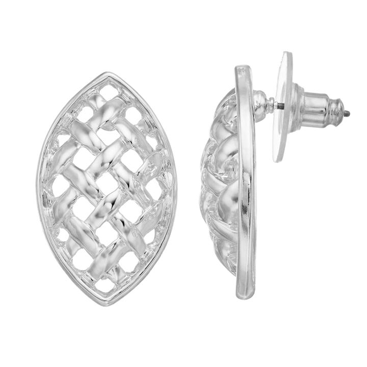 Dana Buchman Openwork Marquise Drop Earrings, Women's, Silver