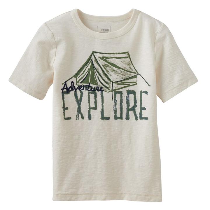 Boys 4-7x Sonoma Goods For Life&trade; Washed Graphic Tee, Boy's, Size: 5, White Oth