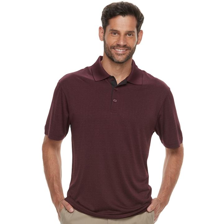 Men's Haggar Cool 18&reg; Regular-fit Performance Micro Square Polo, Size: Medium, Drk Purple