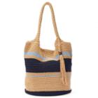 Sonoma Goods For Life&trade; Crochet Striped Bucket Bag, Women's, Blue