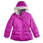 Girls 7-16 Zero Xposure Lexy Faux-fur Trim Heavyweight Puffer Jacket, Size: 14, Crystal