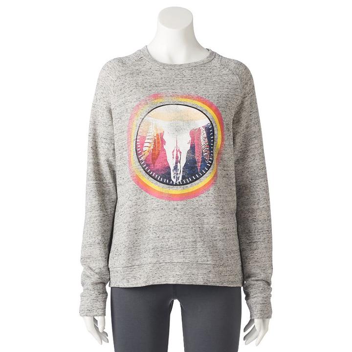 Juniors' Desert Graphic Sweatshirt, Girl's, Size: Large, Dark Grey