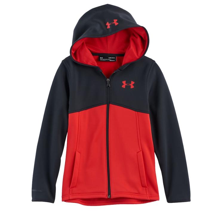 Boys 8-20 Under Armour Fleece Full-zip Hoodie, Size: Large, Red