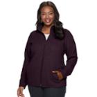 Plus Size Croft & Barrow&reg; Quilted Knit Jacket, Women's, Size: 3xl, Drk Purple